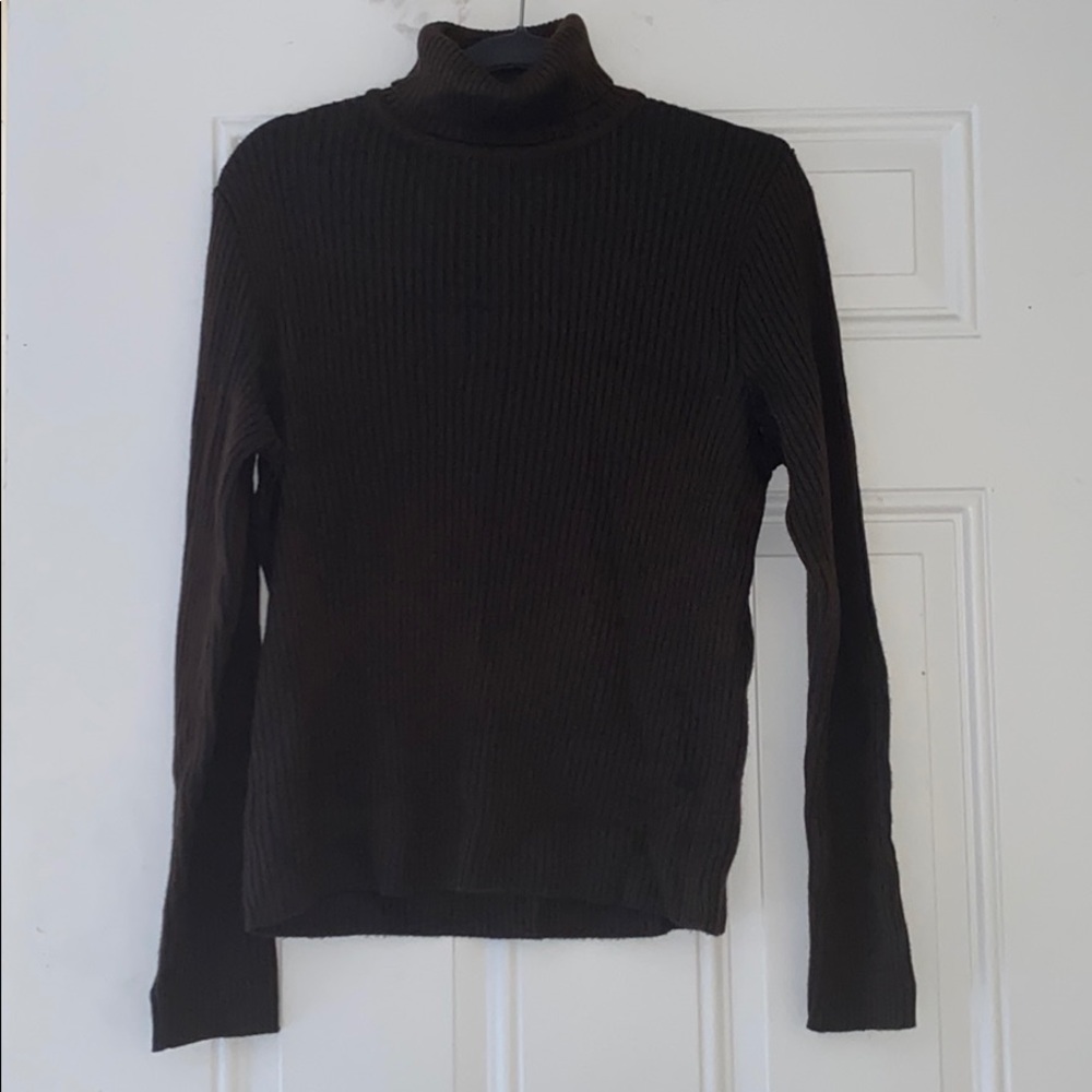L Womens Dark Brown ZARA Turtle neck